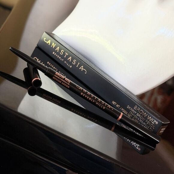 BNIB Anastasia Beverly Hills Brow Wiz Skinny Precision Brow Pencil Medium Brown - Picture 7 of 12